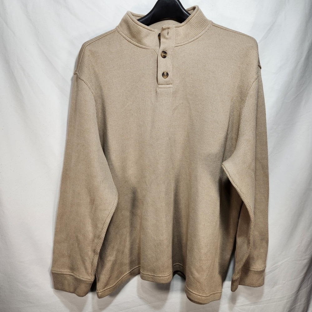 Hawker Rye‎ Sweater Mens Size 3XL Cotton Blend Mockneck Button Knit Pullover